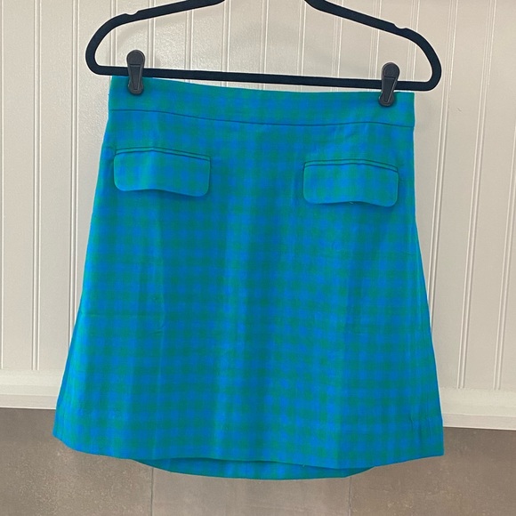J. Crew Front Flap-Pocket Skirt in Colorful Gingham - Picture 3 of 14